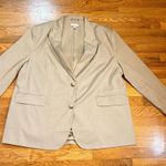 Topshop  Women 10 Beige Tan Button Long Sleeve Lined Jacket Blazer Corporate Core Photo 2