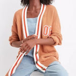Aerie Oversized Varsity Cardigan in Orange 100% Cotton Size XS EUC!! Photo 0