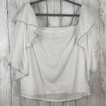 1. State  Top Large White Blouse Classic Ruffle Bell Sleeve Coquette Flowy Girly Photo 0