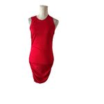 SheIn Womens Red Ribbed Sleeveless Ruched Bodycon Tank Dress Casual Beach Sz S Photo 8