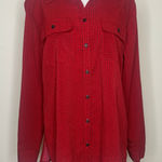 Rebecca Malone  Black Red Geometric Blouse Sz Medium Photo 0