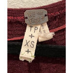 Free People WE THE FREE Burgundy Thermal Long Sleeve V-Neck Top Photo 3