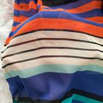 Bisou Bisou  sheer button up striped multicolored blouse size M bohemian festival Photo 11