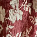 Doe & Rae  Wine Burgundy Floral Blouse Small Ruffle Flutter Sleeve Chiffon Top Photo 2