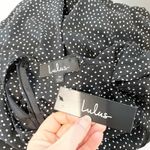 Lulus  Floral to See Black Polka Dot Long Sleeve Mini Dress Black Medium Photo 2