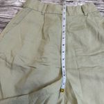 H&M Women's Casual Linen Blend Shorts 2 Natural Tan Oatmeal Elastic Waist Zipper Photo 9