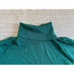 1901 Womens Turtleneck Sweater XL Green Merino Wool Blend Minimalist Knit Top Photo 2