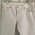 Levi's 501 White Distressed Cropped Jeans Photo 1