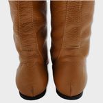Vicini Tapeet Zipper Tall Leather Boot Front Zip Up Flat Riding Boots Sz 37.5 Brown Photo 10