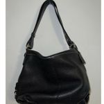 Coach Black Pebbled Leather Hobo Blue Lining F15064 Photo 0