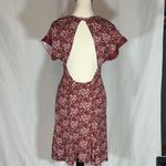 Free People  NWT Sweet Talker Floral Mini Dress S Wine Maroon Open Back Romantic Photo 5