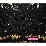 Free People Lace Crochet Striped Open Knit Cut-Outs Cutouts Beaded Tunic Blouse Photo 2