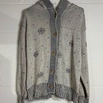 Christmas button hooded sweater medium vintage Photo 0