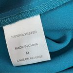 New‎ York & Company Pleated Puff Sleeve Pussybow Tie Neck Blouse Teal Medium Blue Photo 9