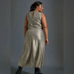 Anthropologie  Kari Metallic Shimmer Midi Dress Plus Size 3X - Like New! Photo 3