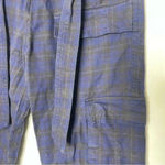 ZARA  Blue Plaid High Waisted Cargo Loose Pants Size Medium Photo 5