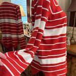 Pink Clover  Red and White Striped Sweater Viscose/Nylon Blend Photo 3