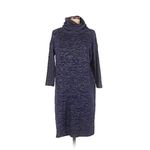 Gap 2/$30 Long Sleeve Midi Marled Rib Sweater Dress Cowl Neck Navy Blue XS Photo 1