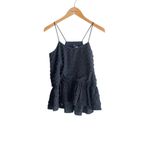 Tibi Fil Coupe Fringe Ruffle Cami Tank Top in Navy Blue Photo 2