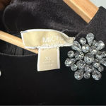 Michael Kors  Women's Black Embellished Velvet Mod Shift Dress Photo 4