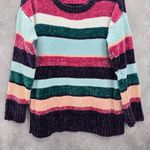Westbound Electric Cozy Whimsy  Multi Color Block Stripe Pullover Sweater Medium Photo 3