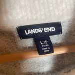 Lands' End Mock Neck Tunic Sweater Grey & White Cheetah Print size Large Photo 1