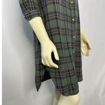 ZARA  premium denim collection green plaid shirt dress size small Photo 4