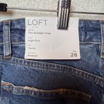 Loft ‎ The Straight Crop High Rise Curvy Fit Jeans Women's Size 28 Blue Photo 3