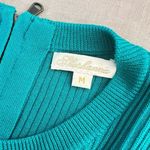 Shoshanna  teal green blue short sleeve ribbed pleated dress size medium Photo 6