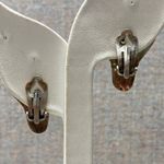 Italian Sterling Silver Gold Wire Accent Clip On Earrings Shell Fan Design Photo 3