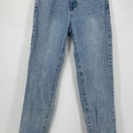 LIONESS  straight leg‎ jeans, faded blue, split at ankle. Size Medium Photo 0