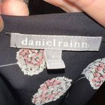 Daniel Rainn S split neck black hydrangea boho blouse Photo 2