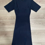 Good American  Midnight Navy Blue Plaited Ribbed Bodycon Mini Dress Size 2/M Photo 0