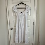 ASOS  White Eyelet Cap Sleeve Long Flowy Knit Dress Size 8 Photo 3