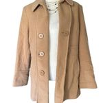 Gallery  Camel Tan Color Wool Blend Pea Coat Size M Fall Winter Photo 5
