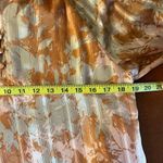Adyson‎ Parker Satin Gray Orange Floral Shirt V Neck Lined Size Small Oversize Photo 8