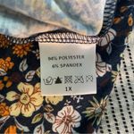 MikaRose Fit Flare Midi Dress 1X Floral Navy Blue Orange Flower Boho Bloomcore Photo 10