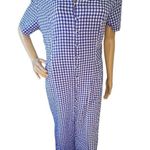 Coco Bianco  Vintage Short Sleeve Checkered Long Button Up Dress Photo 0