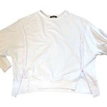 AUTOMET Womens Oversized Sweatshirts Casual Crew Neck Pullover Long Sleeve Slit White Size XL Photo 2