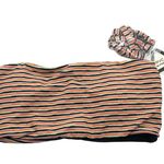 RVCA Cosmic Way Bandeau Bikini Top Striped Removable Padding Orange Black XS Photo 1