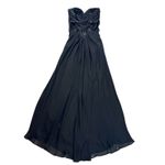 La Femme  Black Strapless Evening Gown Maxi Dress 2 Cross Back Formal Pageant Photo 3