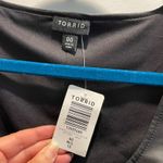 Torrid  Black Faux Leather Lace Up Peplum Fitted Vest Top Biker Plus Size 00 M/L Photo 2