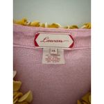 Anthropologie  X Lawan Pressed Buds Pink Yellow Wool Cashmere Peplum Cardigan XS Photo 2