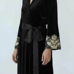 Soma  Velvet embroidered sleeves maxi wrap robe Photo 0