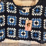 Sincerely Jules Blue Crochet Crop Top Size Medium‎ Photo 2