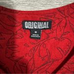 Nicole Miller Women Linen Red Floral Tunic V-Neck Relaxed Dress Size M Photo 9