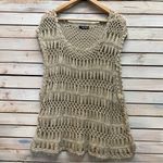 a.n.a Crochet Open Knit Beige Top XL Boho Beach Festival Layering Summer Chic Photo 2
