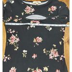 Wishful park  Blouse Size Small Black Floral Print Photo 5