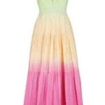 S/W/F Sunset Tiered Ombre 100% Cotton Maxi Dress Size Small Revolve Photo 0