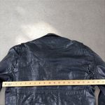 Vintage Women's Cropped Leather Biker Jacket Fits M/L First Moto Belted Black Size M Photo 5